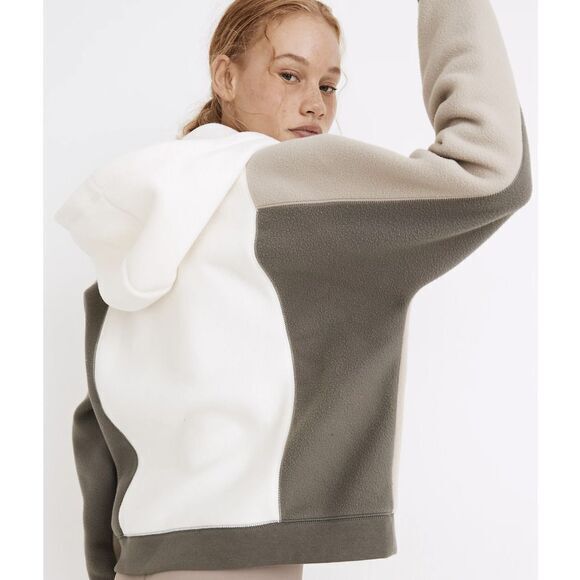 NEW Madewell MWL Betterfleece Colorblock Zip Hoodie Sweatshirt, M - Picture 2 of 16
